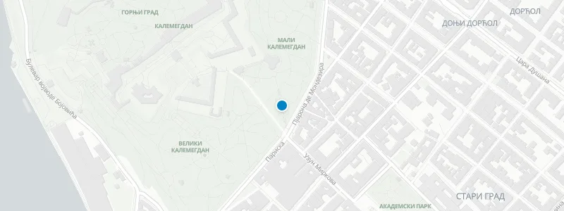 Map showing location of Kalemegdanska Terasa
