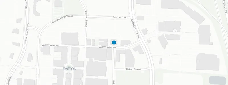 Map showing location of RH Rooftop Restaurant at RH Columbus