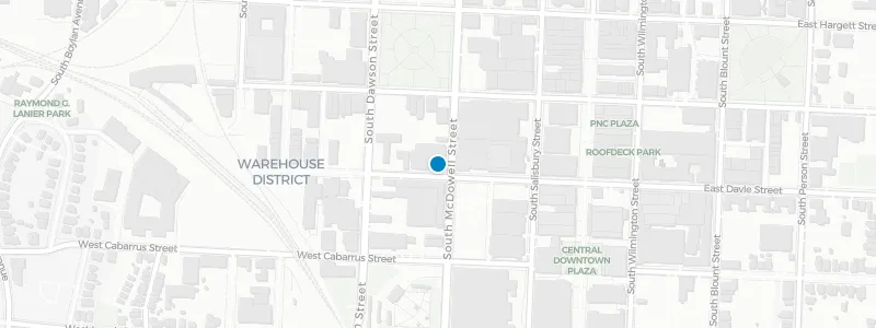 Map showing location of Urban Oak Raleigh