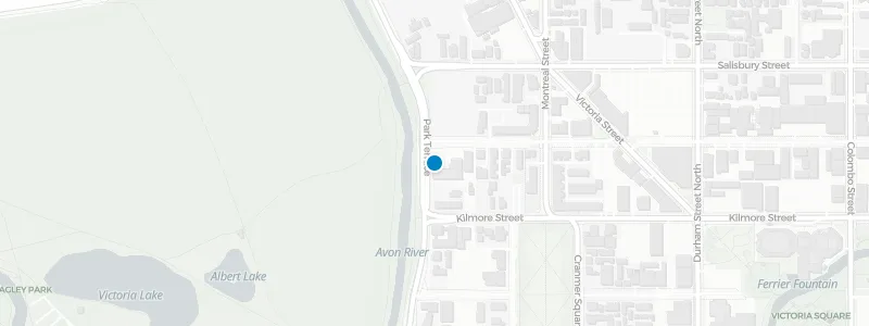 Map showing location of The George Christchurch