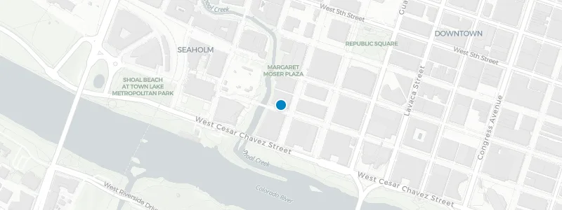 Map showing location of La Piscina at Austin Proper Hotel
