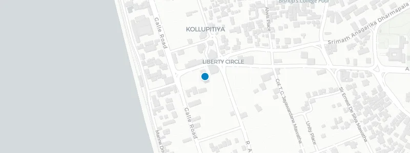 Map showing location of Vistas Bar at NH Collection Colombo