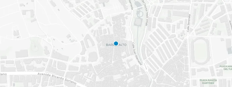 Map showing location of La Fonda Sky Bar