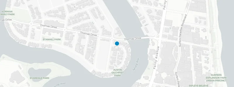 Map showing location of Surfers Paradise Beer Garden