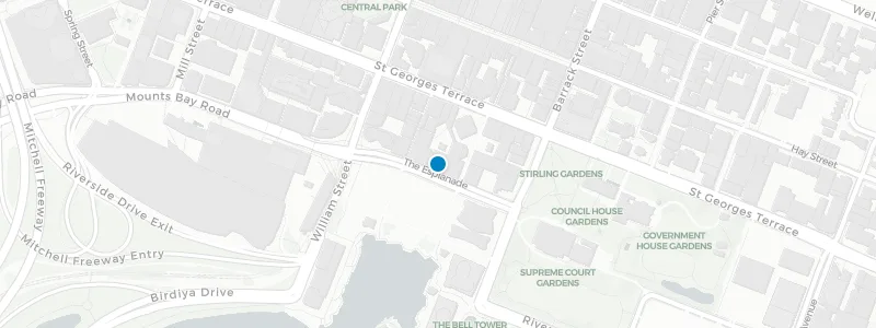Map showing location of HQ Bar + Kitchen