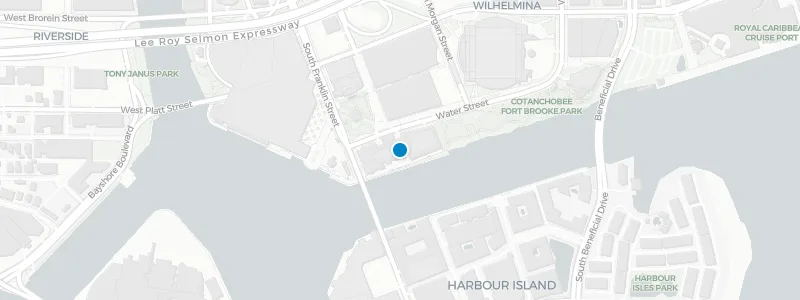 Map showing location of Tampa Marriott Water Street Pool Bar & Grill