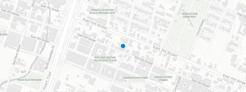 Map showing location of Second Bar + Kitchen Rooftop