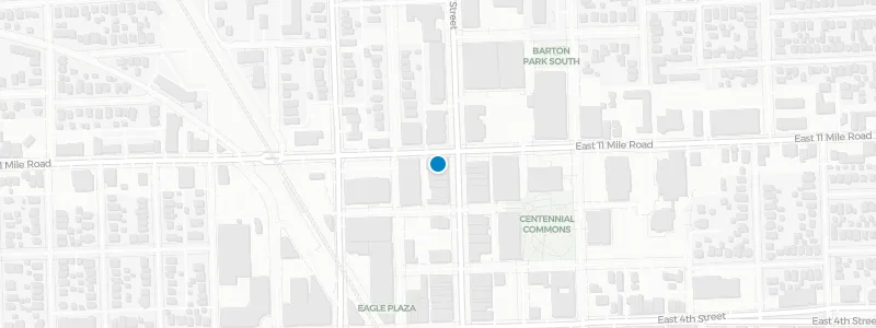 Map showing location of Pinky's Rooftop