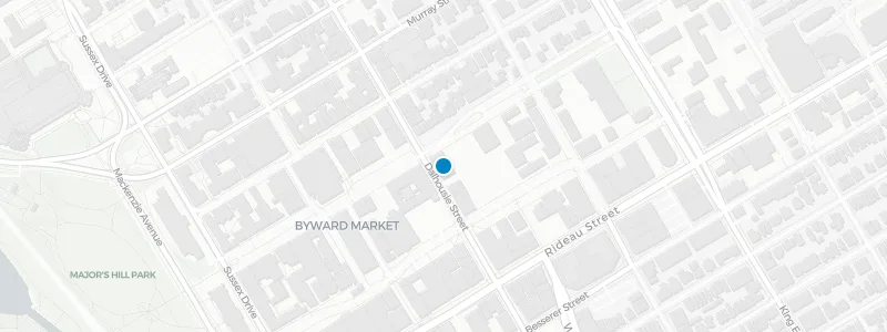 Map showing location of Copper Spirits & Sights at Andaz Ottawa