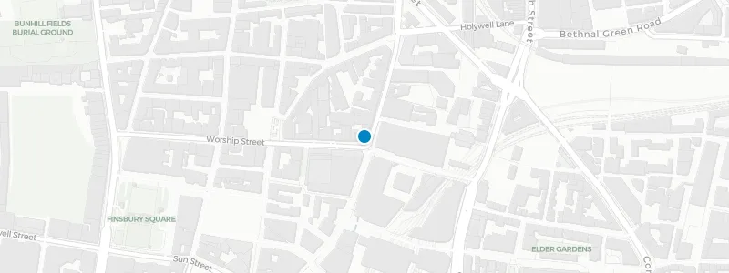Map showing location of Queen of Hoxton