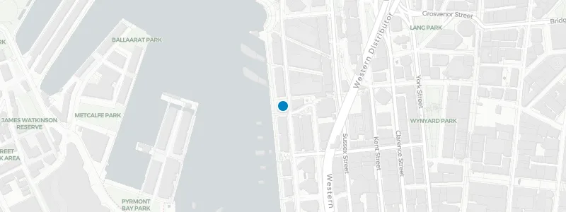 Map showing location of Smoke Bar at Barangaroo House