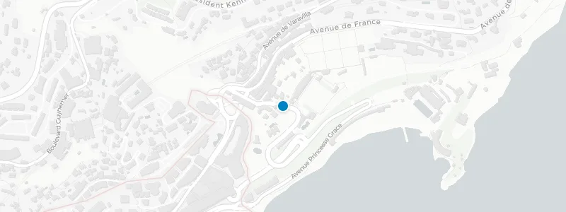 Map showing location of Monte-Carlo Beach
