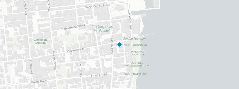 Map showing location of The Rooftop Bar at Vendue