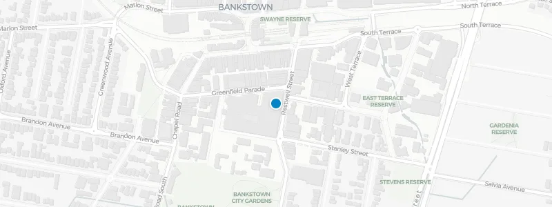 Map showing location of Lady Banks Rooftop