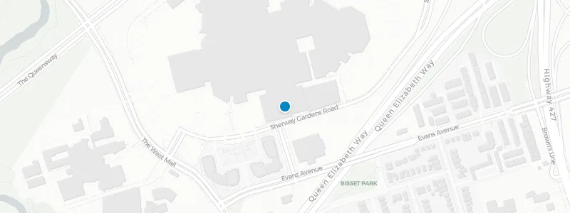 Map showing location of The Keg Steakhouse + Bar - Sherway