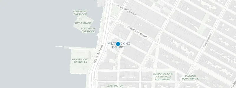Map showing location of Standard Hotel Roof Top Bar