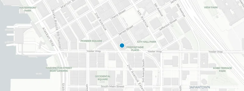 Map showing location of Smith Tower Observatory & Bar