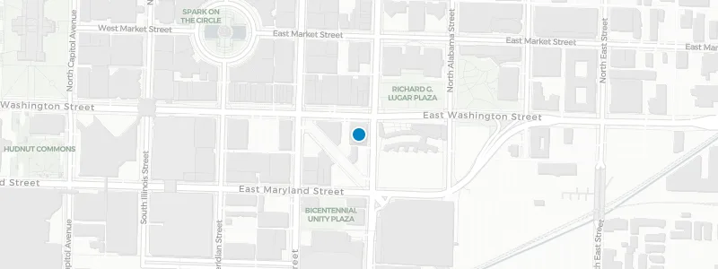 Map showing location of ELEVATE at Hotel Indy